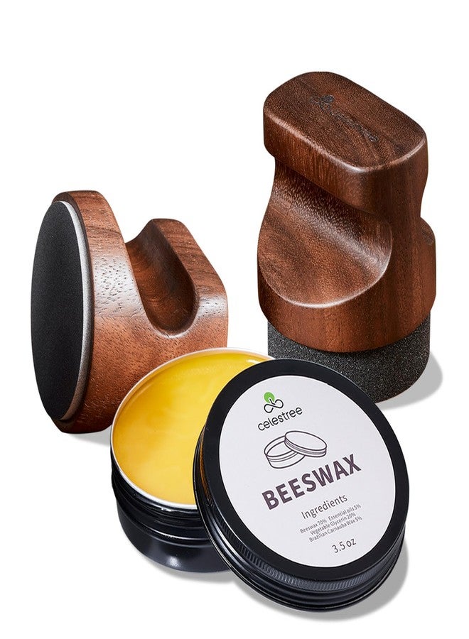celestree Food Grade Beeswax Cutting Board Care Kit - Butcher Block Conditioner Wax with Reusable Sponges, Sandpapers & Ergonomic Applicator - 7oz Wood Butter Polish for Furniture,DIY Restoration - Image 1